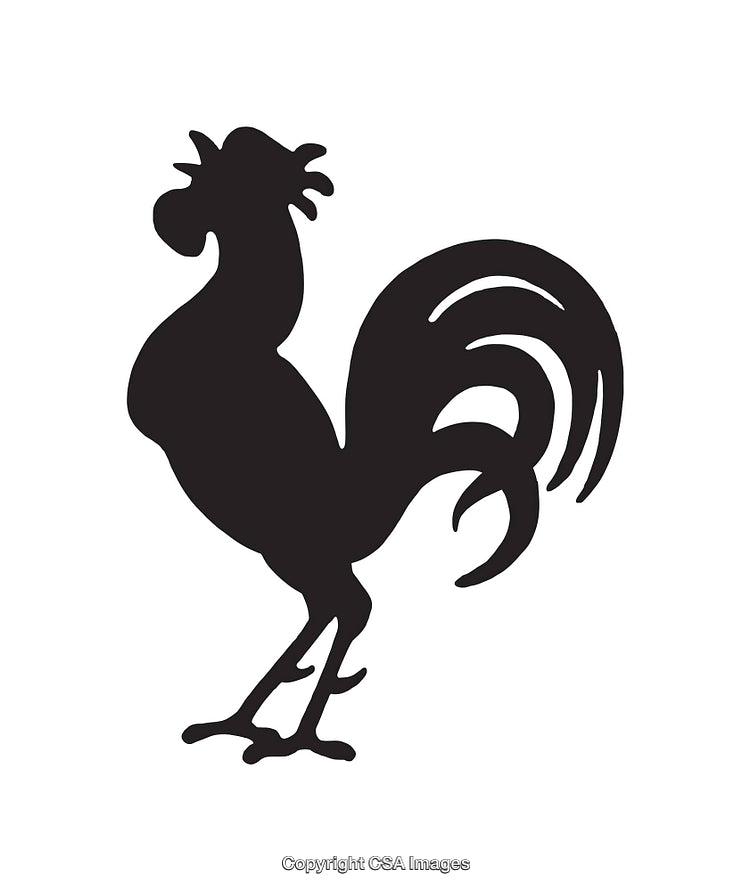 Black And White Silhouette of Rooster Icon Design