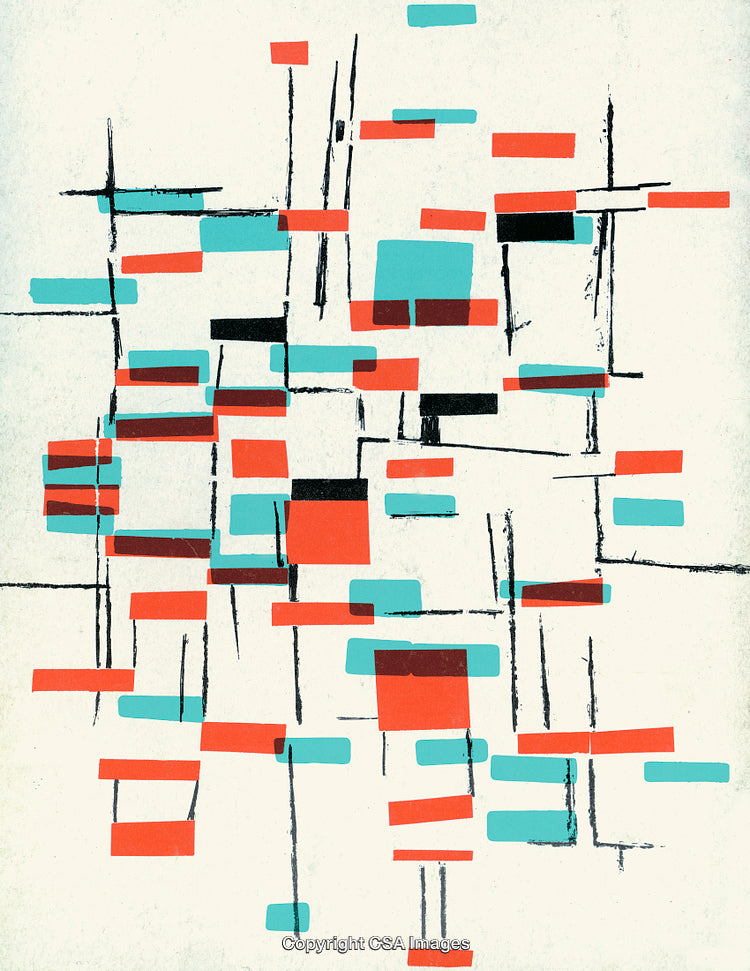 Abstract Illustration With Vibrant Geometric Forms and Dynamic Lines