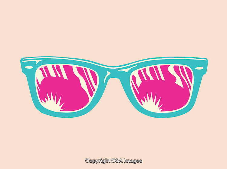 Vibrant Retro Sunglasses Illustration with Trendy Pop Art Design