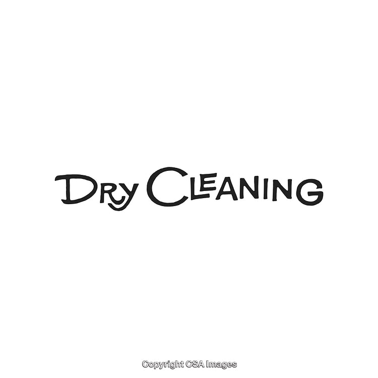 Simple Monochrome Illustration Styled as Retro Dry Cleaning Sign