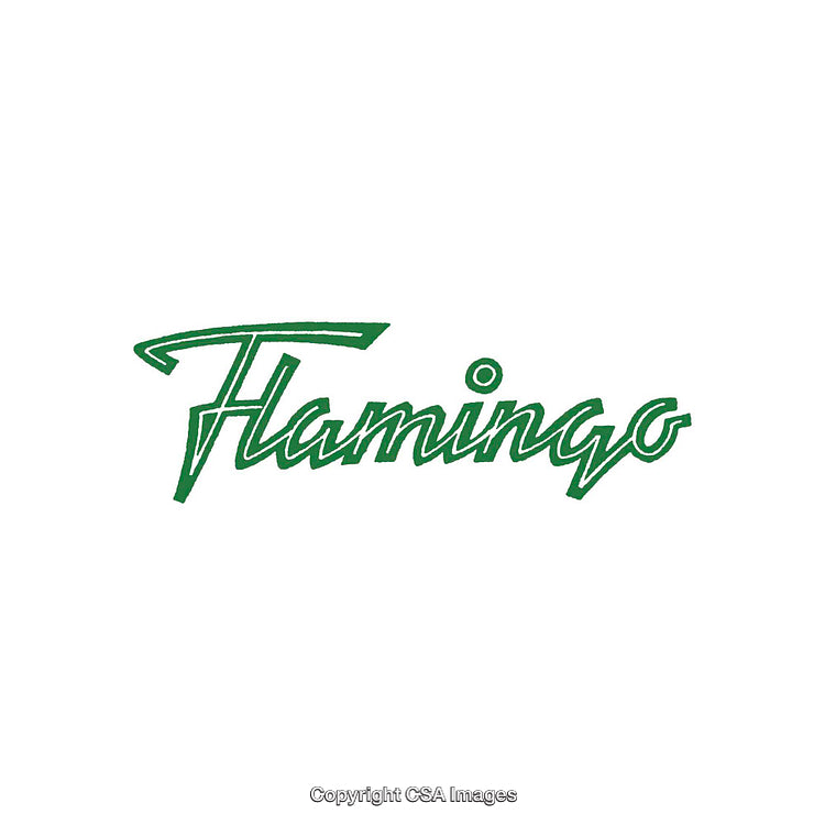 Elegant Green Flamingo Logo Design with Stylish Cursive Font