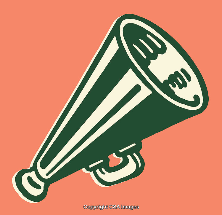Vintage Style Illustration of a Megaphone on a Bright Background