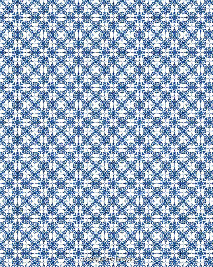 Blue Geometric Pattern on White Background with Intricate Design Layout