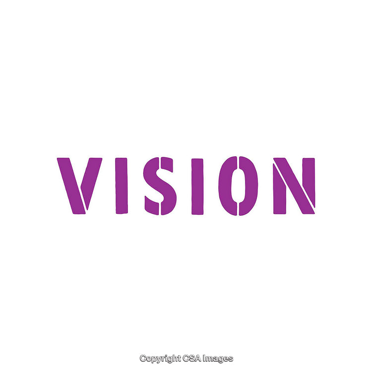 Purple Vision Text on White Background with Creative Typography Design