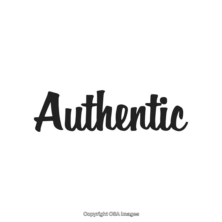 Stylish Hand-Drawn Word 'Authentic' Displayed in Cursive Font on White Background