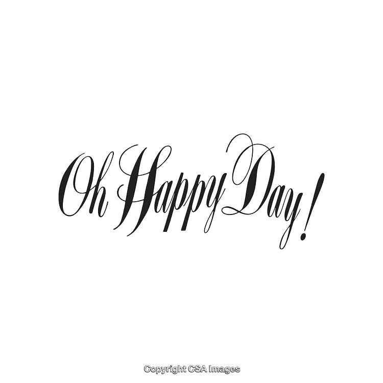 Elegant Typography Display of the Phrase 'Oh Happy Day' in Script Font