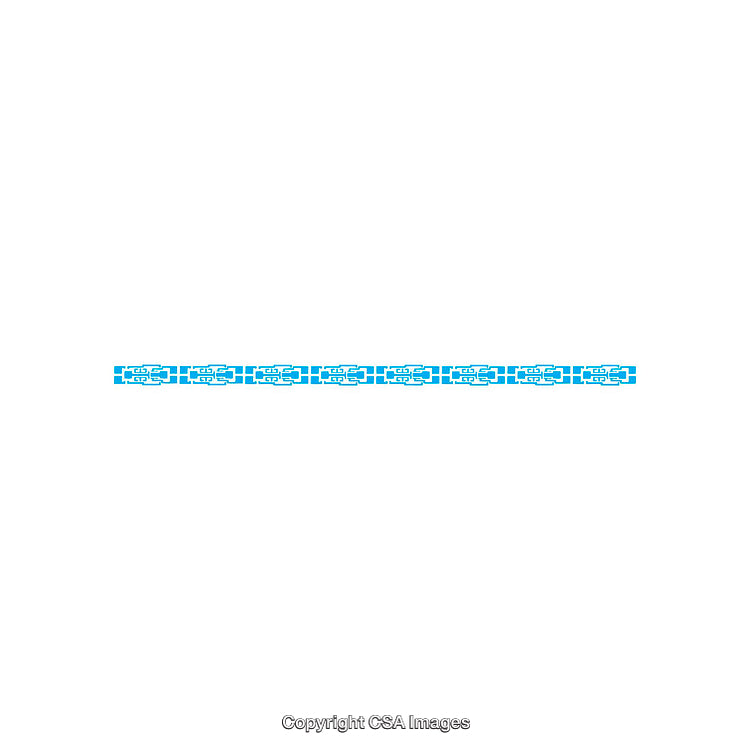 Blue Geometric Decorative Border Design with Abstract Pattern Elements