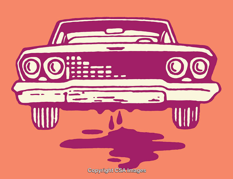 Vibrant Line Art Illustration of a Vintage Car With Bold Colors