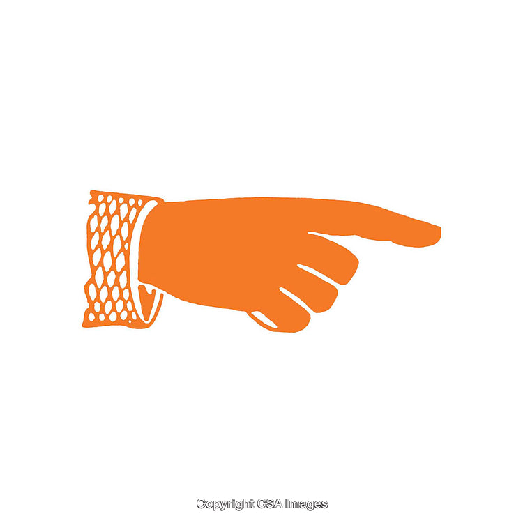 Flat Orange Illustration of a Pointing Finger Symbol