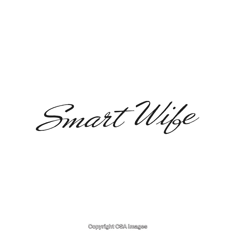 Elegant Calligraphy Text Featuring The Words 'Smart Wife' in Stylish Fonts