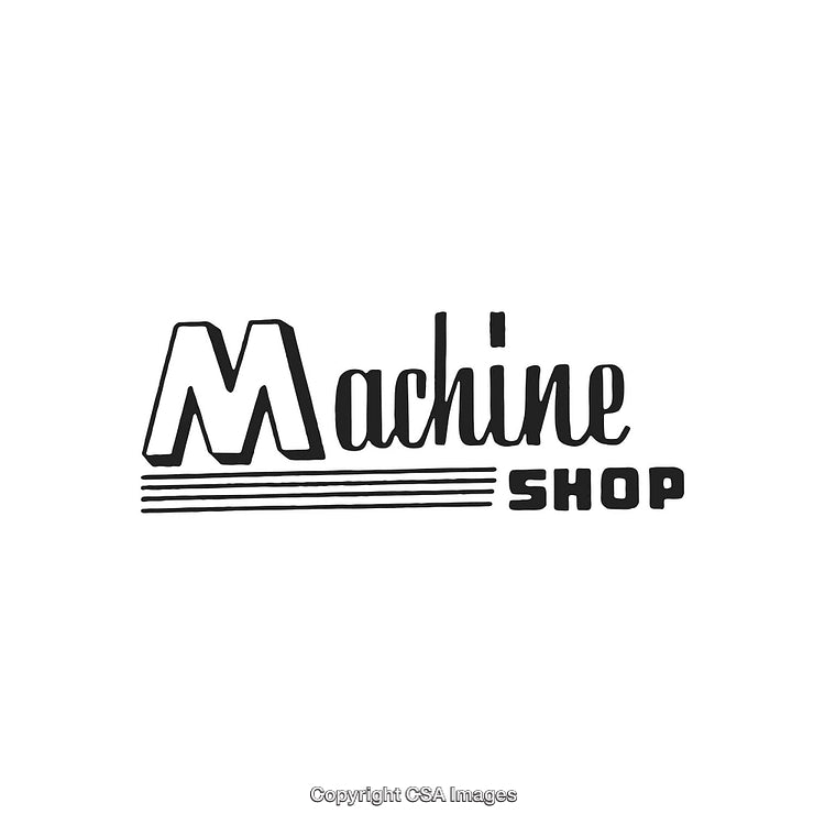 Retro Vintage Logo of a Machine Shop with Classic Typography Design
