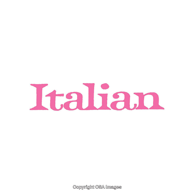 Pink Italian-Themed Text on a White Background