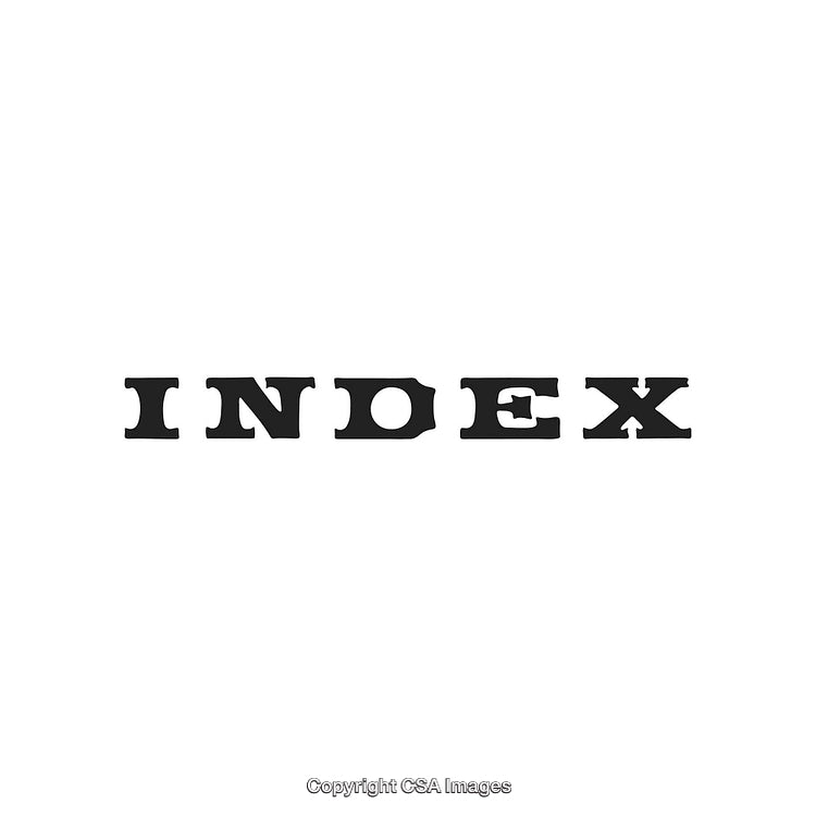 Vintage Typography Word 'Index' in Bold Black Letters on White