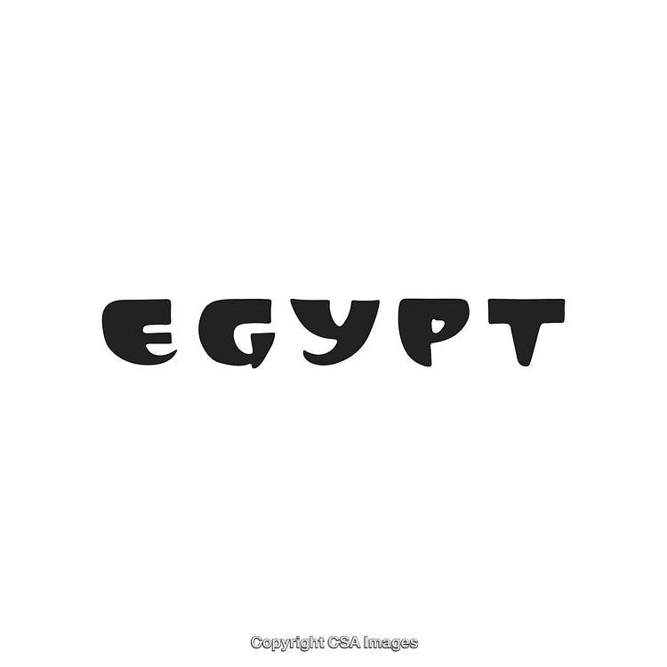 Egyptian-Themed Typography Design with Creative Font on White Background