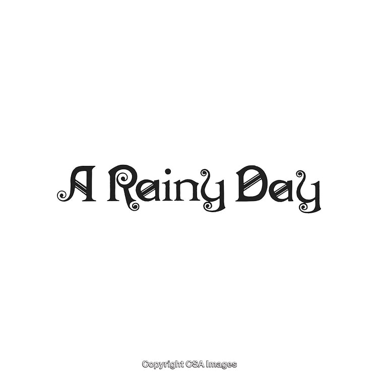 Whimsical Text Design Featuring the Phrase 'A Rainy Day' in Playful Font
