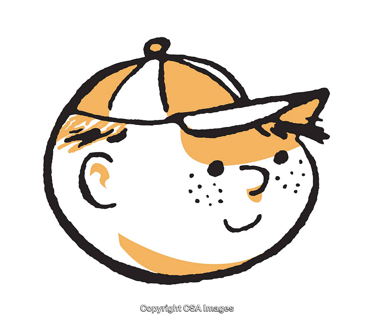 Whimsical Illustration of a Happy Child with a Cap