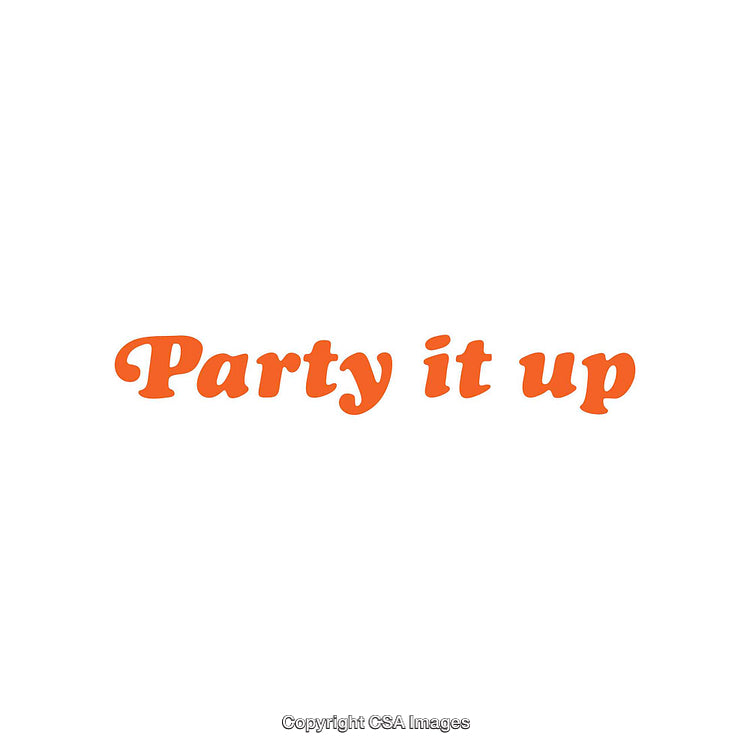 Vibrant Typography Encouraging Celebration and Positive Energy in Bold Orange