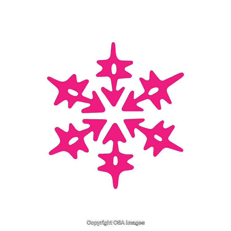 Pink Snowflake Symbol Shape on a White Background