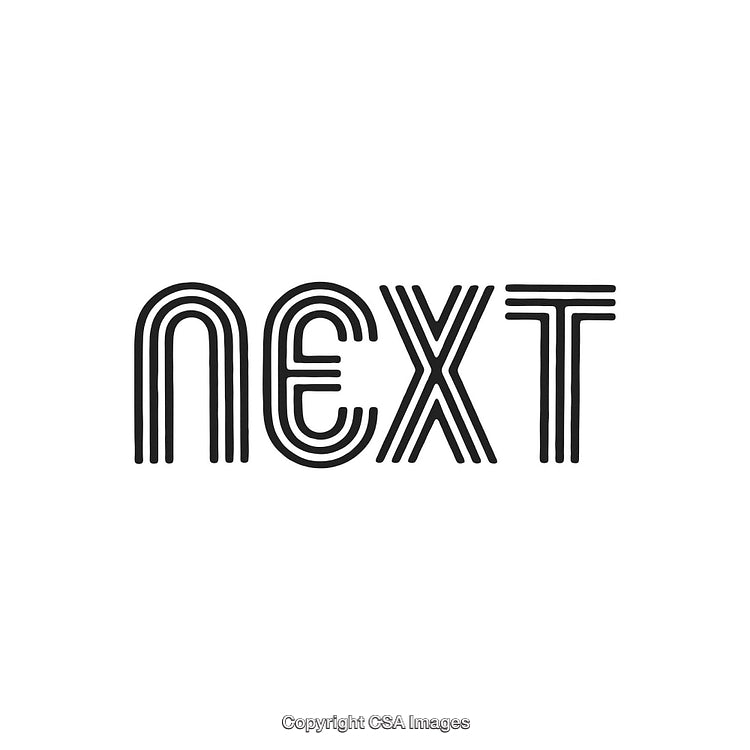 Minimalist Black Text Design with Retro-Inspired Line Art Typographic Style