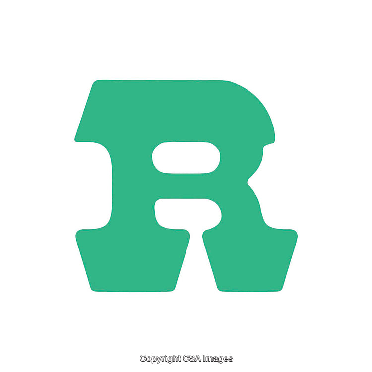 Green Stylized Letter R on a White Background
