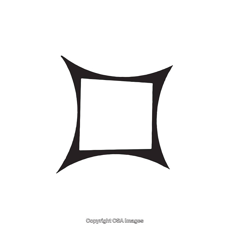 Abstract Geometric Black and White Dingbat Design with Curved Shapes