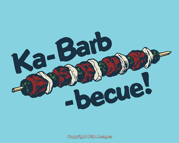 Creative Illustration of a Barbecue Skewer With Playful Text