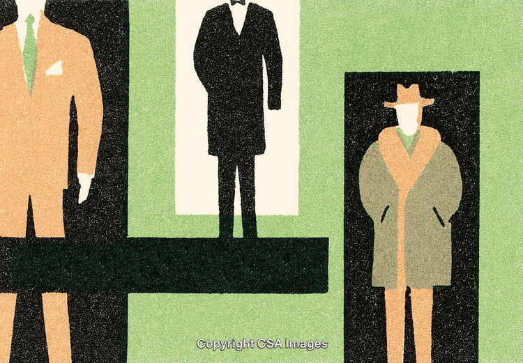 Abstract Illustration of Suited Figures with Modern Minimalistic Style