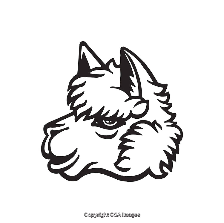 Stylized Black And White Illustration of A Cute Animal Head