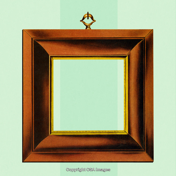Minimalist Wooden Frame on a Soft Green Background