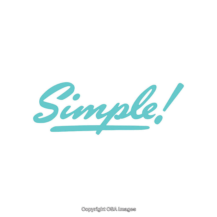 Minimalistic Turquoise Script Design on Clean White Background
