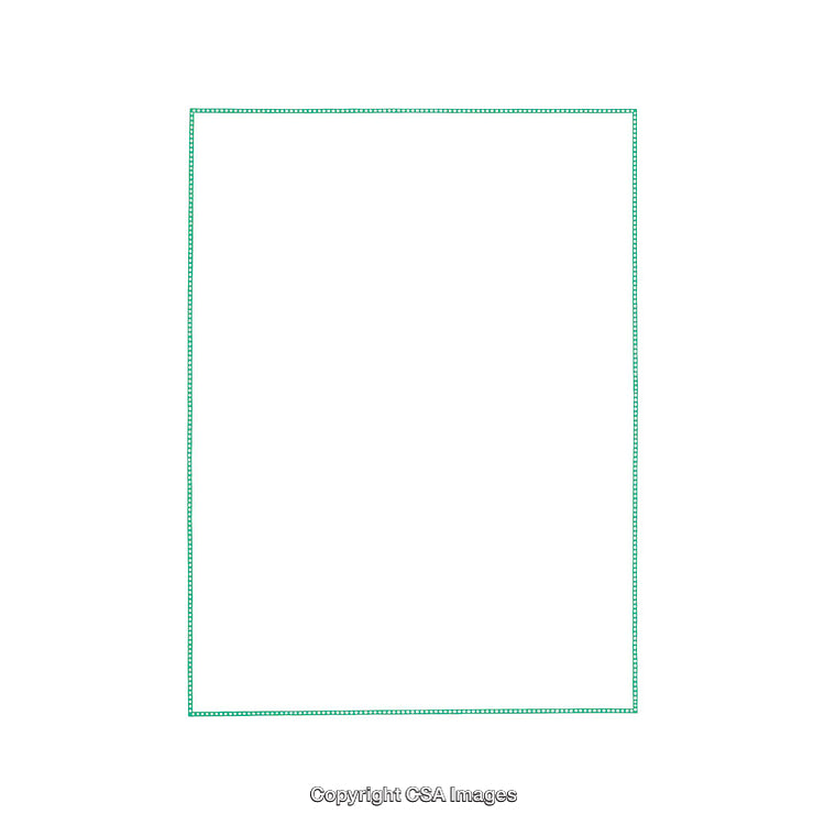 Minimalistic Green Stitched Frame on White Background for Various Creative Uses
