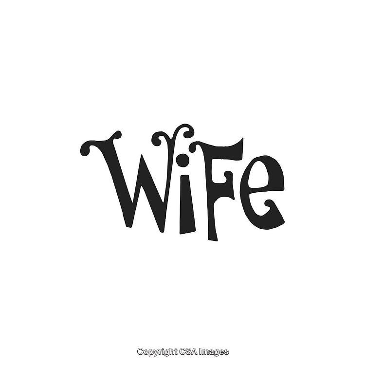 Stylized Decorative Text Art Featuring the Word 'Wife' in Creative Lettering