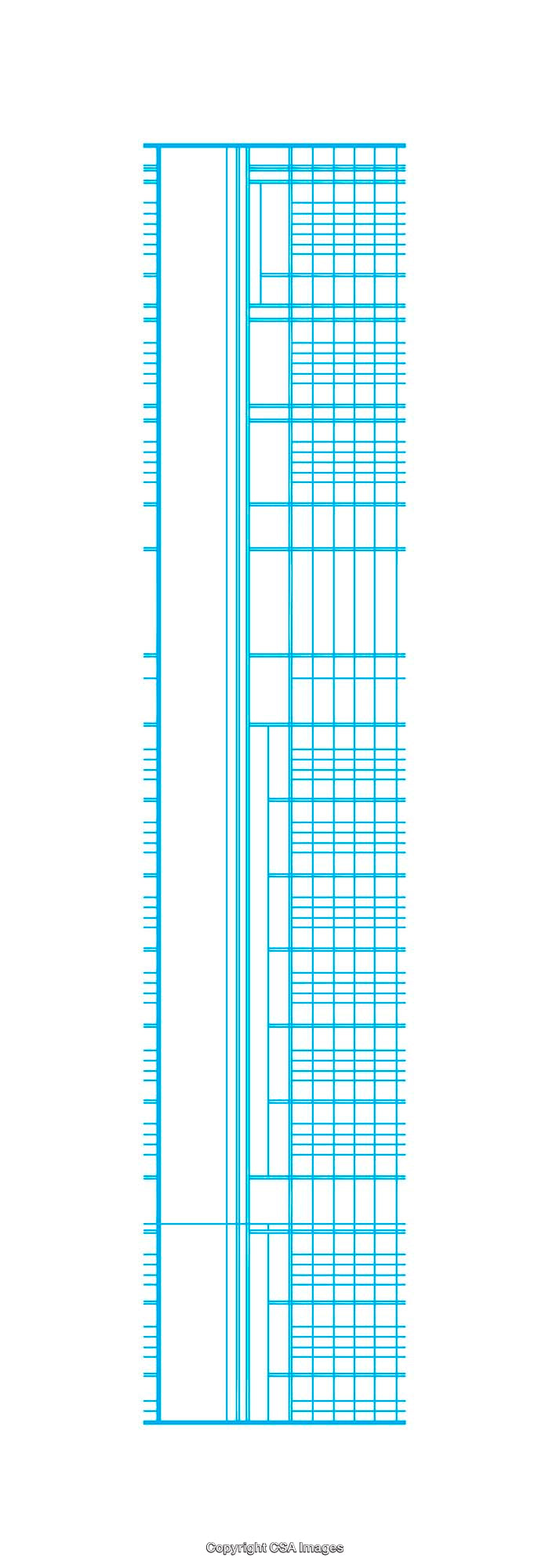 Abstract Geometric Line Diagram in Vibrant Blue on White Background