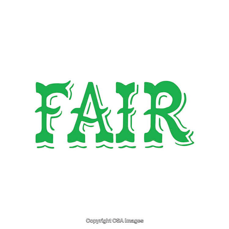 Green Fair Text in Decorative Font on White Background
