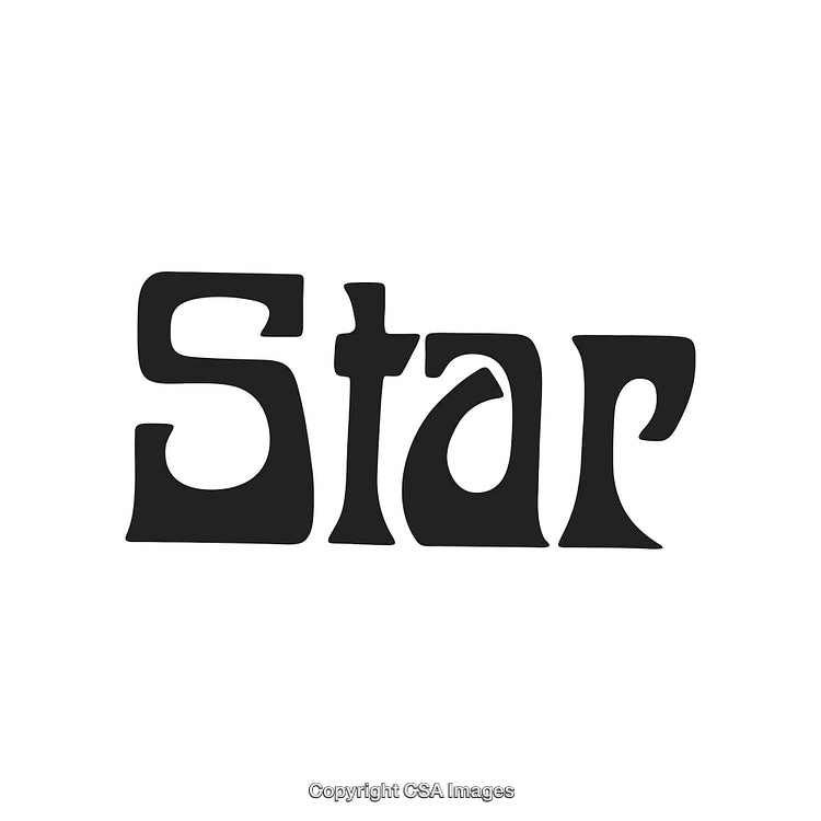 Groovy Retro Style Word Art Displaying 'Star' in Bold Letters