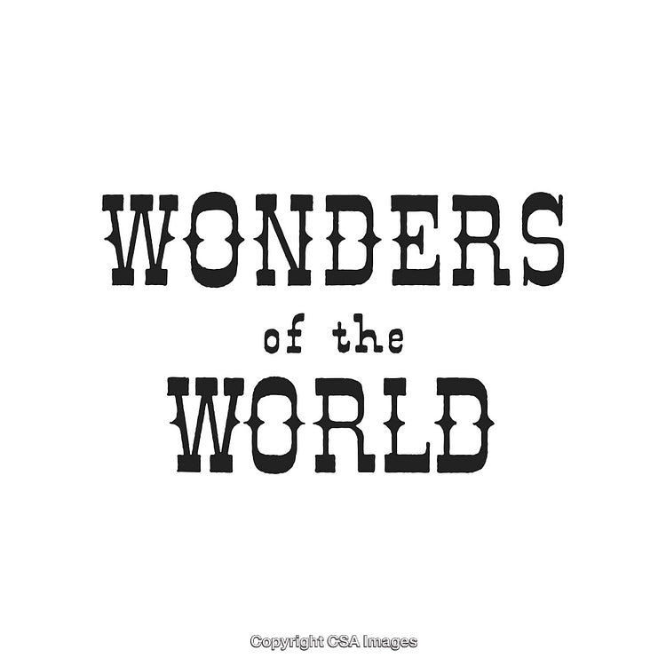 Typography Design Featuring Wonders of the World Phrase in Bold Letters