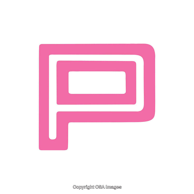 Pink Artistic Representation of the Letter P with Geometric Design