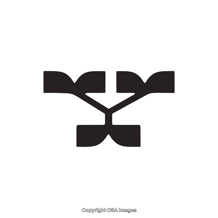 Abstract Black Symbol Featuring Letter Y Design Elements