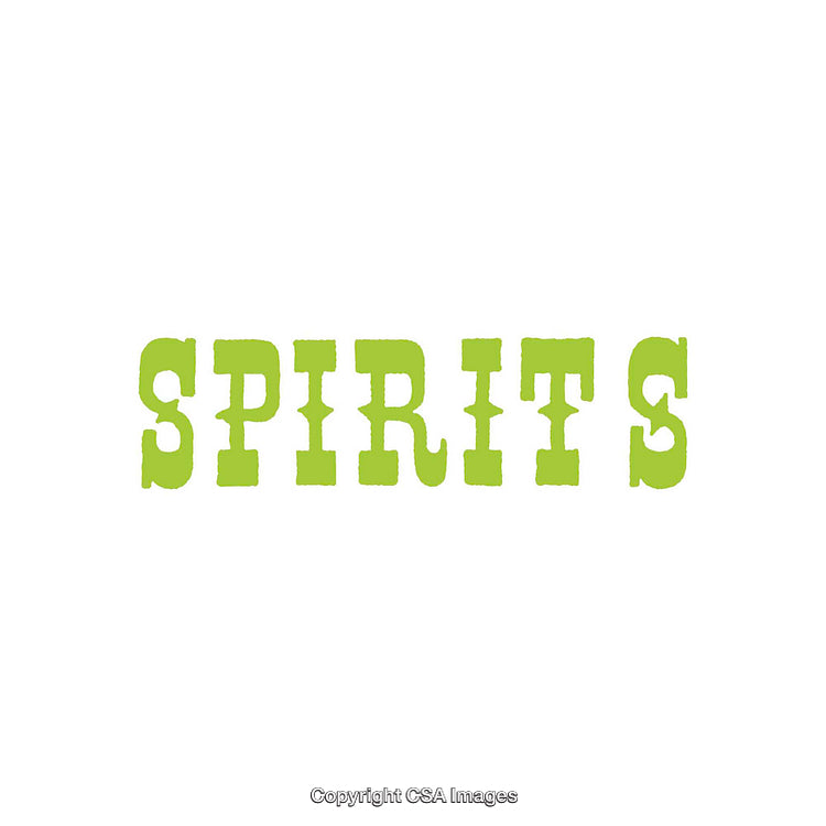 Retro Green Text Depicting Spirits Concept on White Background