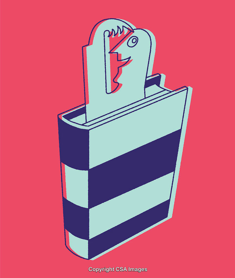 Colorful Abstract Illustration of a Striped Book With a Quirky Design