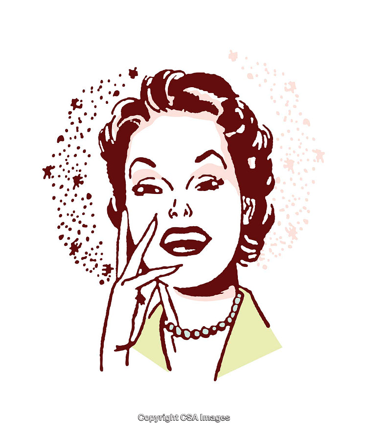 Retro Female Portrait with Stylish Elements and Vibrant Design Patterns