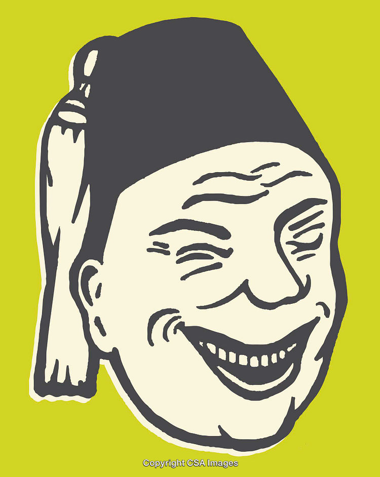 Retro Style Smiling Face Illustration with Bright Colors and Graphic Charm