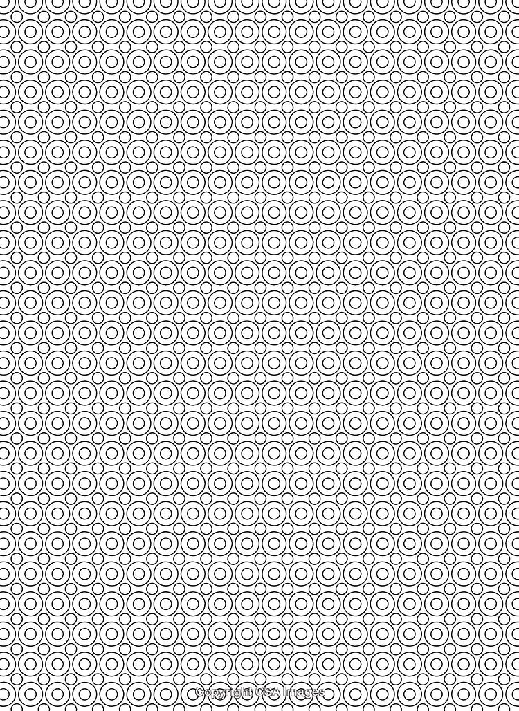 Intricate Monochrome Circular Pattern in Black and White Repeating Design