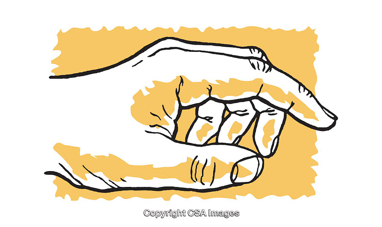 Illustration of a Hand in Pointing Gesture with Yellow Background