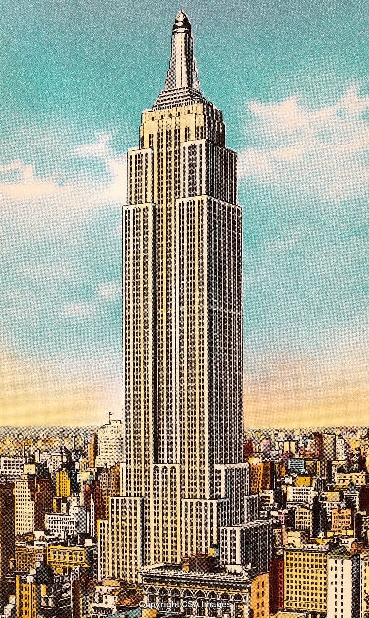 Majestic Skyscraper Towering Over the Bustling City Under a Clear Sky