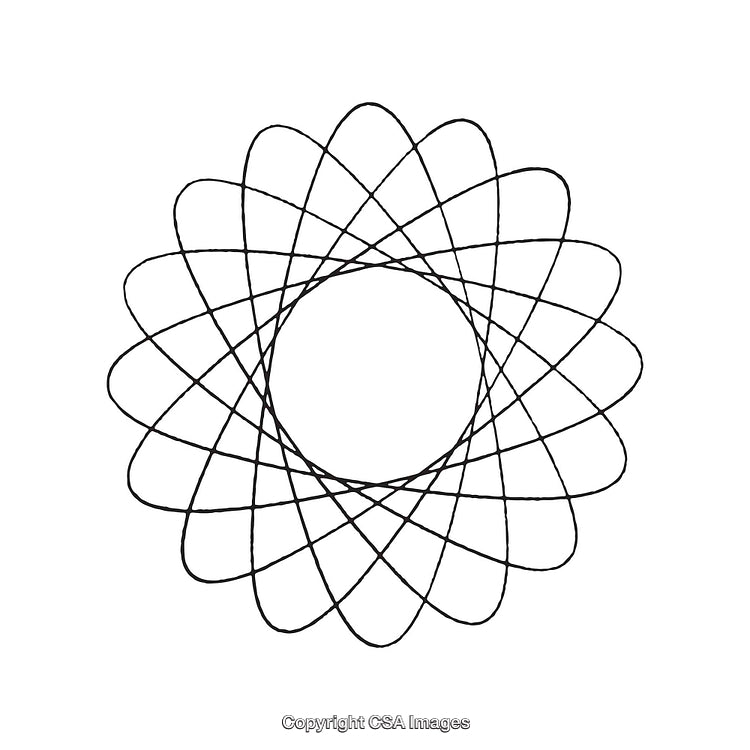 Intricate Geometric Shape in Black and White Design