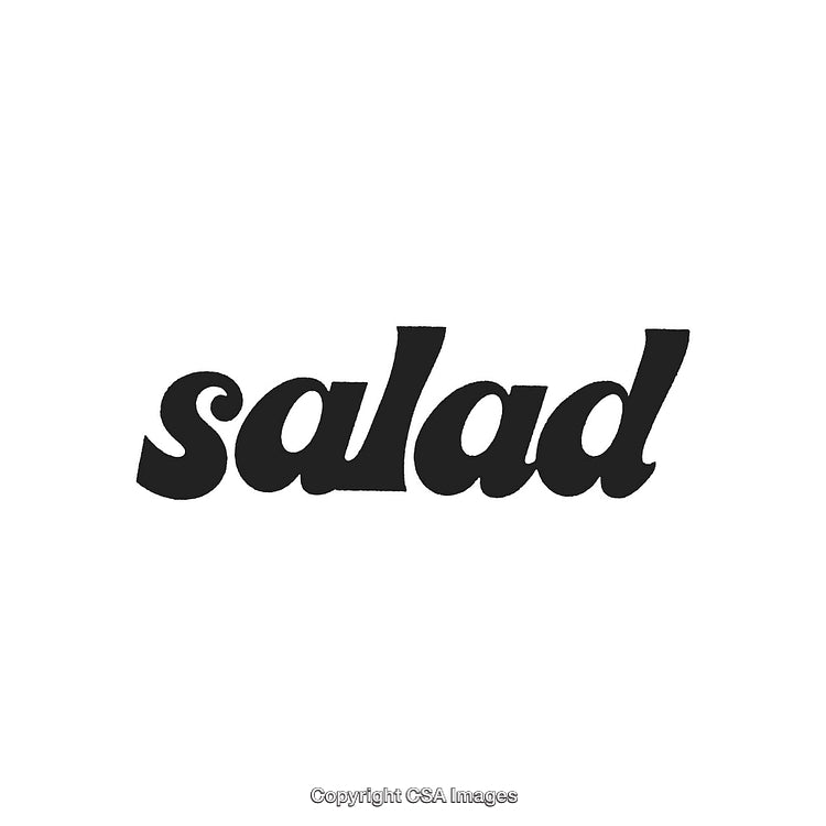 Stylized Typography Featuring the Word 'Salad' in Bold Black Script