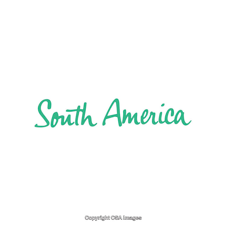 Handwritten Text Graphic Featuring South America in Vibrant Green Lettering