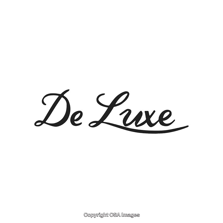 Elegant De Luxe Logo with Classic Script Style on White Background