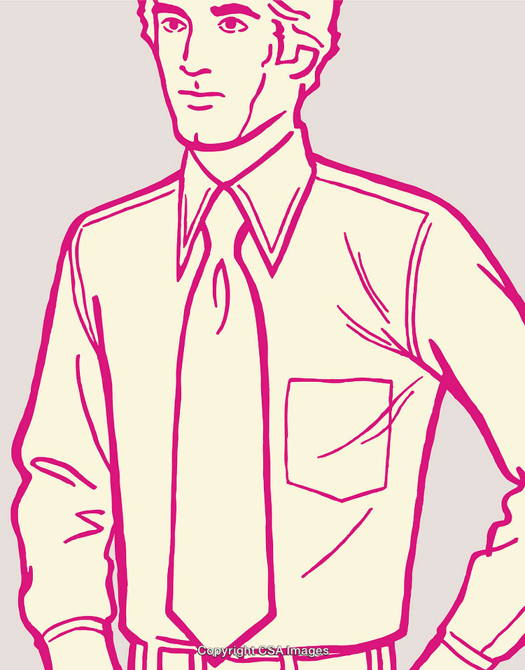 Stylized Line Art Drawing of a Professional Businessman in Formal Attire